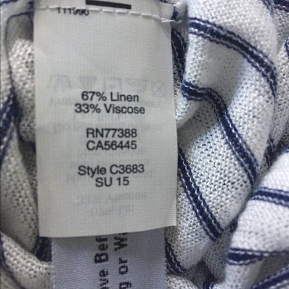 Madewell Linen Navy & White Striped Light Sweater - Picture 3 of 3